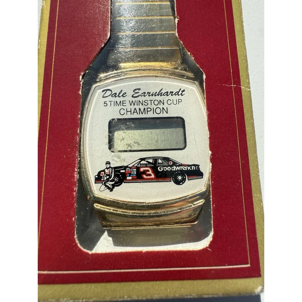 Dale Earnhardt Digital Watch Winston Cup Champion 1980 1986 1987 1990 1991‎ Vtg